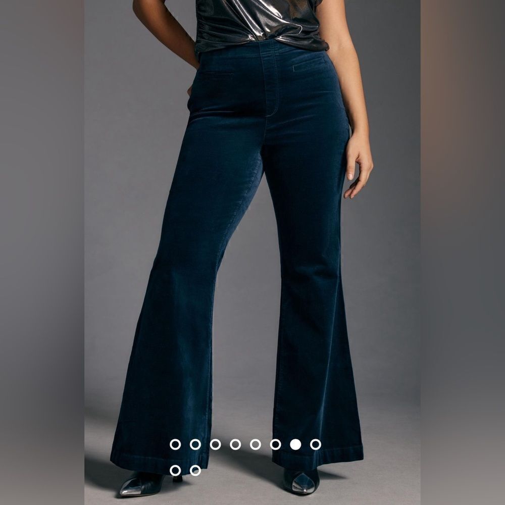 Anthropologie x Pilcro Retro Flare velvet Pants Jeans Sea green. 33 - Picture 9 of 9